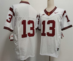 USC Trojans #13 Caleb Williams 2024 F.U.S.E. No Name White Stitched Jersey