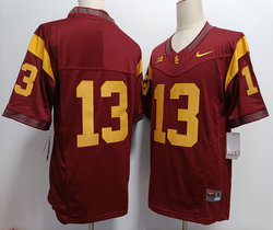 USC Trojans #13 Caleb Williams no name Red College Football Jersey