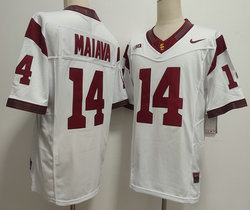 USC Trojans #14 Jayden Maiava White With Name Football Stitched Jersey