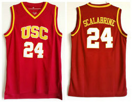 USC Trojans #24 Brian Scalabrine Red College Basketball Jersey