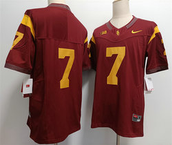 USC Trojans #7 Miller Moss 2023 F.U.S.E. Red No Name Stitched Jersey
