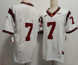 USC Trojans #7 Miller Moss 2024 F.U.S.E. No Name White Stitched Jersey