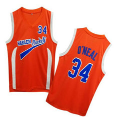 Uncle Drew Harlem Buckets #34 Shaquille O'Neal Orange Movie Basketball Jersey