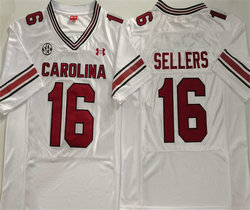 South Carolina Gamecocks #16 LaNorris Sellers White Football Stitched Jersey