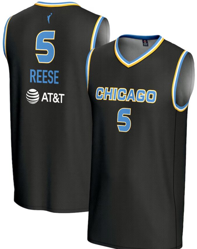 Unisex Chicago Sky #5 Angel Reese GameDay Greats Black Lightweight Replica Basketball Jersey