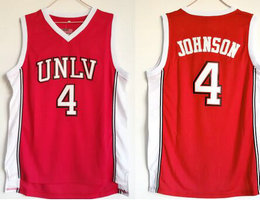 Unlv Rebels #4 Larry Johnson Red College Basketball Jersey