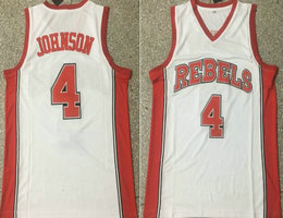 Unlv Rebels #4 Larry Johnson White College Basketball Jersey