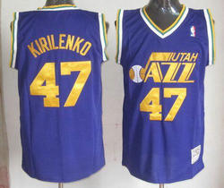 Utah Jazz #47 Andrei Kirilenko Purple Throwback Stitched NBA Jersey