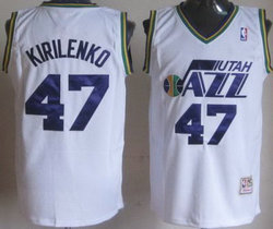 Utah Jazz #47 Andrei Kirilenko White Throwback Stitched NBA Jersey