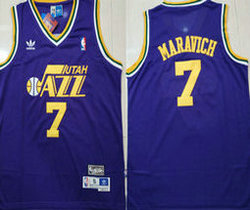 Utah Jazz Utah Jazz #7 Pete Maravich Purple Mesh Throwback Stitched NBA Jersey