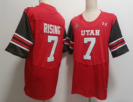 Utah Utes #7 Cameron Rising Red Football Stitched Jersey