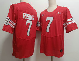 Utah Utes #7 Cameron Rising Red Inverted Legend Football Stitched Jersey