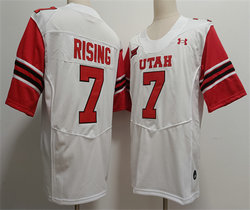 Utah Utes #7 Cameron Rising White Football Stitched Jersey