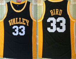 Valley High School #33 Larry Bird Black Basketball Jersey