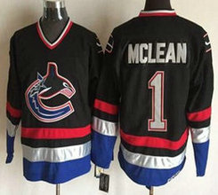 Vancouver Canucks #1 Kirk McLean Black Throwback CCM Authentic stitched NHL jerseys