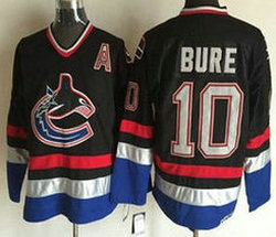 Vancouver Canucks #10 Pavel Bure Black Throwback CCM A Patch Authentic stitched NHL jersey