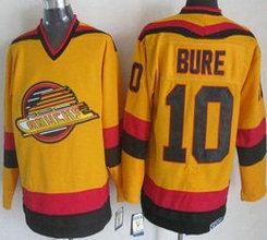 Vancouver Canucks #10 Pavel Bure Yellow Throwback CCM Authentic Stitched NHL Jersey