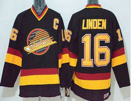 Vancouver Canucks #16 Trevor Linden Vintage CCM Throwback Black Authentic Stitched NHL Jersey