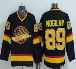 Vancouver Canucks #89 Alexander Mogilny Black CCM Throwback Authentic Stitched NHL Jersey