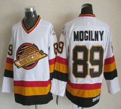 Vancouver Canucks #89 Alexander Mogilny White CCM Throwback NHL Jersey
