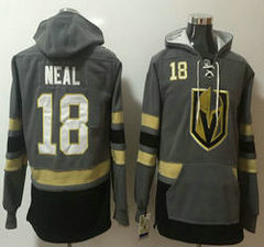 Vegas Golden Knights #18 James Neal Grey Authentic Stitched Hoodies Hockey 2