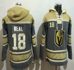 Vegas Golden Knights #18 James Neal Grey Authentic Stitched Hoodies Hockey