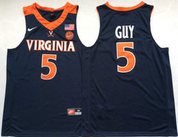 Virginia Cavaliers #5 Kyle Guy Blue Basketball Stitched College Jersey