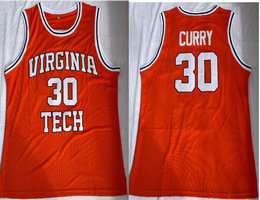 Virginia Tech College #30 Dell Curry Orange Basketball Jersey