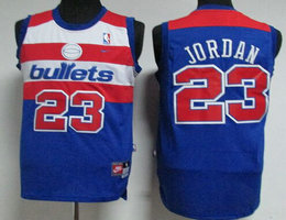 Washington Bullet #23 Michael Jordan Blue Basketball Jersey