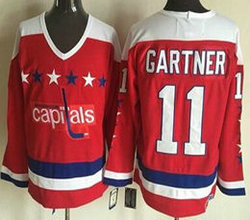 Washington Capitals #11 Mike Gartner Classic Red Throwback Authentic Stitched NHL Jersey