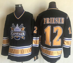 Washington Capitals #12 Jeff Friesen Black Throwback Authentic Stitched NHL jersey