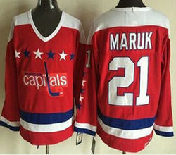 Washington Capitals #21 Dennis Maruk Classic Red Throwback Authentic Stitched NHL Jersey