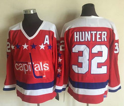 Washington Capitals #32 Dale Hunter Classic Red Throwback Authentic Stitched NHL jersey