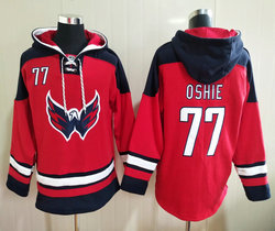 Washington Capitals #77 T.J. Oshie Red NHL Stitched Pullover Hoodie