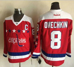 Washington Capitals #8 Alex Ovechkin Red Classic With C patch Authentic Stitched NHL Jersey