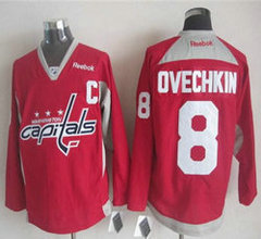 Washington Capitals #8 Alex Ovechkin Red Practice Authentic Stitched NHL Jersey