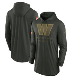 Washington Commanders Forest Green 2025 Salute To Service Sideline Dri-FIT Lightweight Pullover Hoodie
