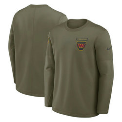 Washington Commanders Olive 2025 Salute To Service Sideline Coaches Therma-FIT Long Sleeve Shirt