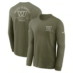 Washington Commanders Olive 2025 Salute To Service Sideline Long Sleeve T-Shirt
