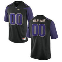 Washington Huskies Customized College Black Authentic Stitched NCAA Jersey