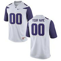 Washington Huskies Customized College White Authentic Stitched NCAA Jersey