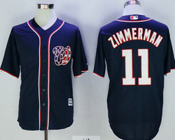 Washington Nationals #11 Ryan Zimmerman Navy Game Authentic Stitched MLB Jersey