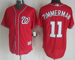Washington Nationals #11 Ryan Zimmerman Red Game Authentic Stitched MLB jersey