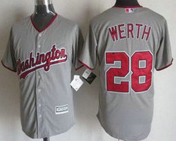 Washington Nationals #28 Jayson Werth Away Gray Game Authentic Stitched MLB Jersey