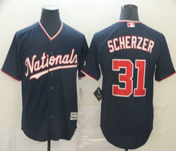 Washington Nationals #31 Max Scherzer Blue Nationals Game Authentic Stitched MLB Jersey