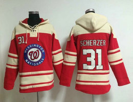 Washington Nationals #31 Max Scherzer Red Hooded Jersey