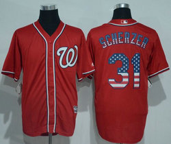 Washington Nationals #31 Max Scherzer Red USA Flag Authentic Stitched MLB jersey