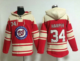 Washington Nationals #34 Bryce Harper Red Hooded Jersey