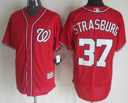 Washington Nationals #37 Stephen Strasburg Red Game Authentic Stitched MLB jersey