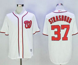 Washington Nationals #37 Stephen Strasburg White Game Authentic Stitched MLB jersey